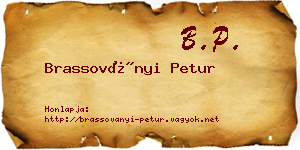 Brassoványi Petur névjegykártya